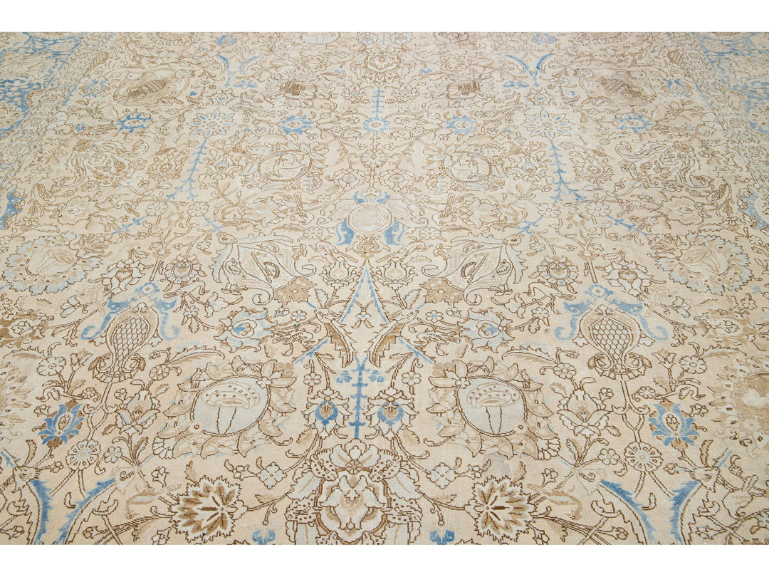 Antique Tabriz Wool Rug 11 X 18
