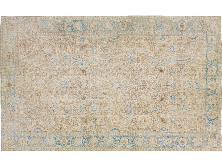 Antique Tabriz Wool Rug 11 X 18