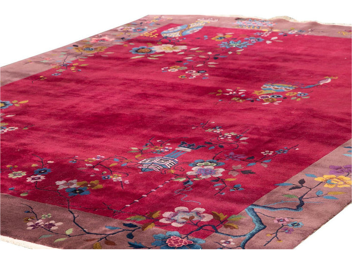 Antique Chinese Art Deco Wool Rug 9 X 11