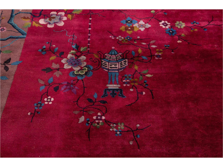 Antique Chinese Art Deco Wool Rug 9 X 11