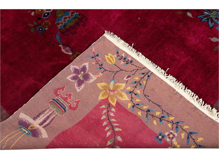 Antique Chinese Art Deco Wool Rug 9 X 11