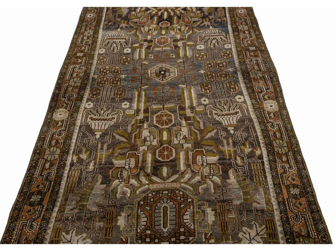 Antique Bidjar Wool Runner 4 X 10