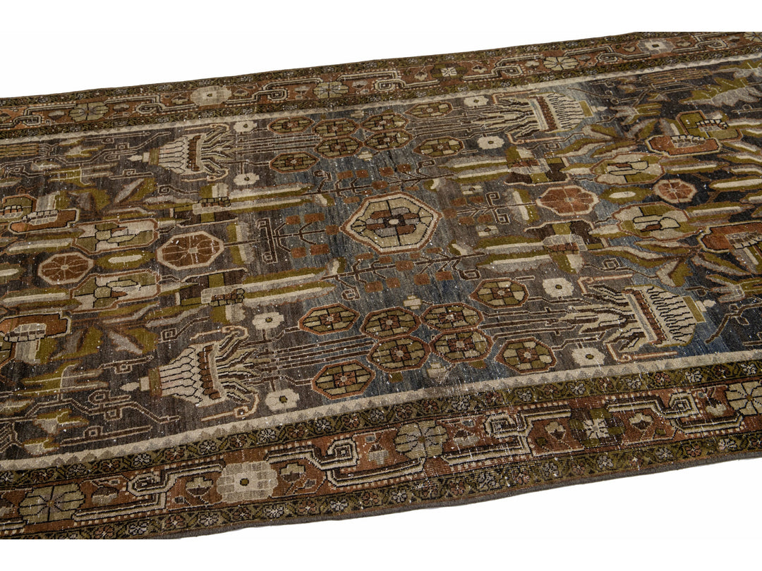 Antique Bidjar Wool Runner 4 X 10