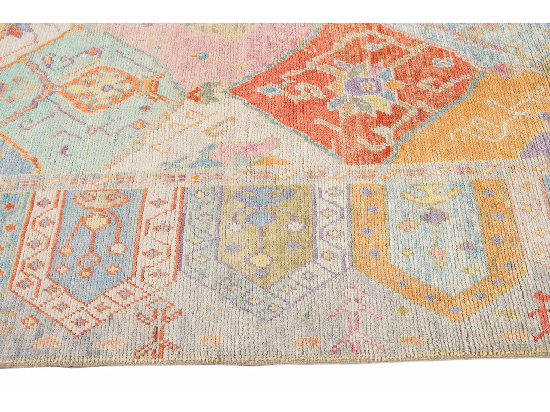 Modern Oushak Wool Rug 11 X 13