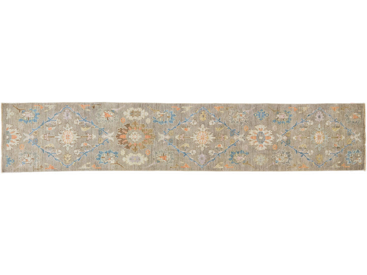 Modern Sultanabad Wool Runner 3 X 14