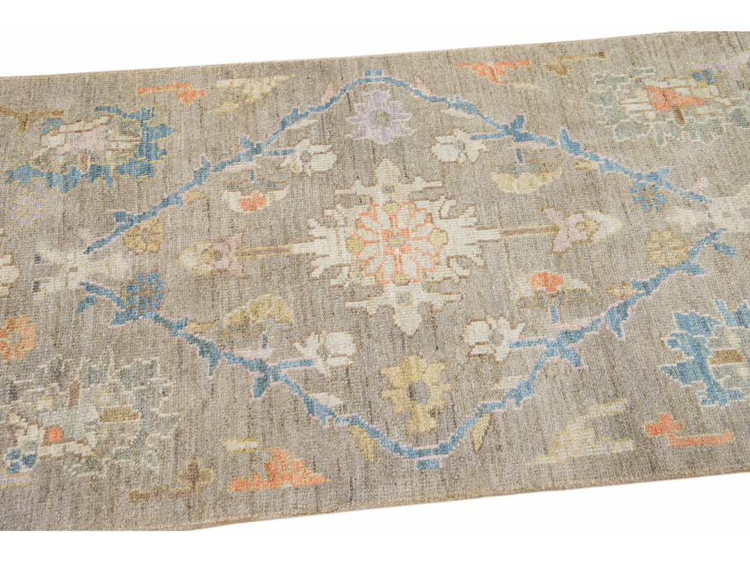 Modern Sultanabad Wool Runner 3 X 14