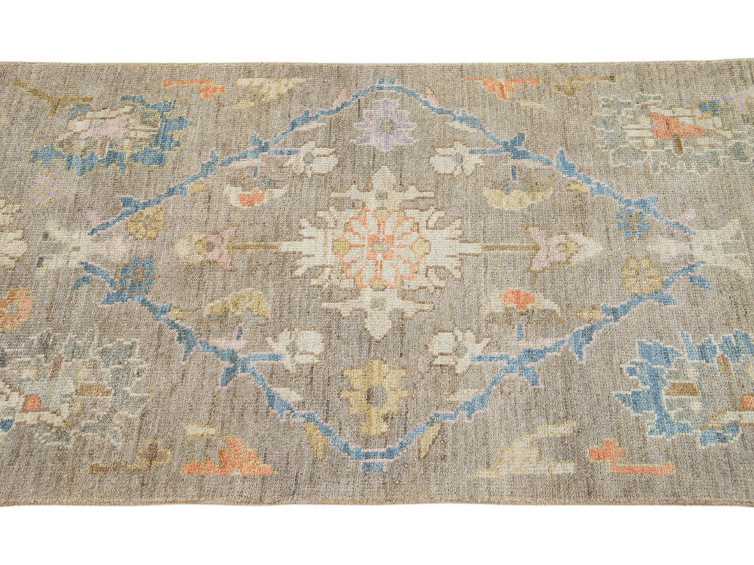 Modern Sultanabad Wool Runner 3 X 14
