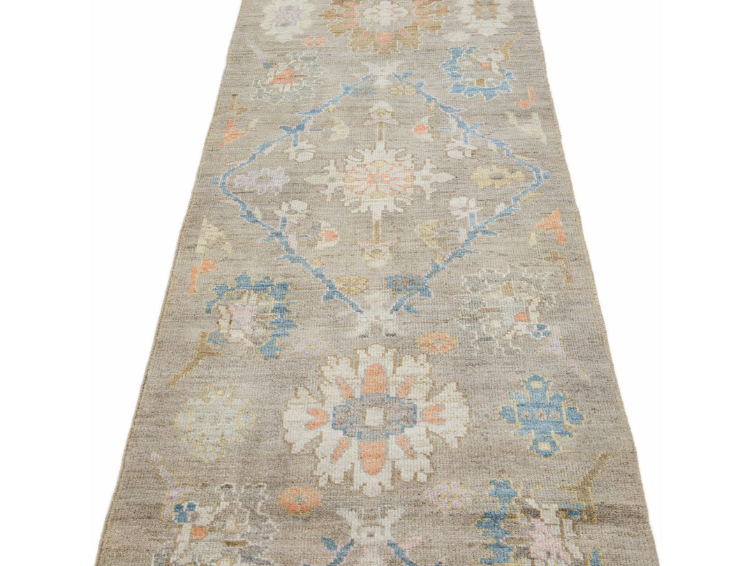 Modern Sultanabad Wool Runner 3 X 14