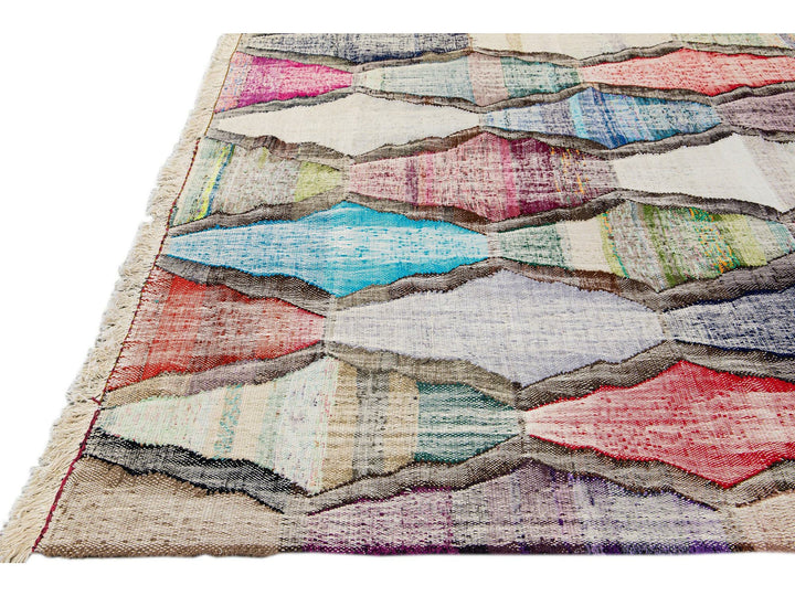 Modern Kilim Wool Rug 9 X 12