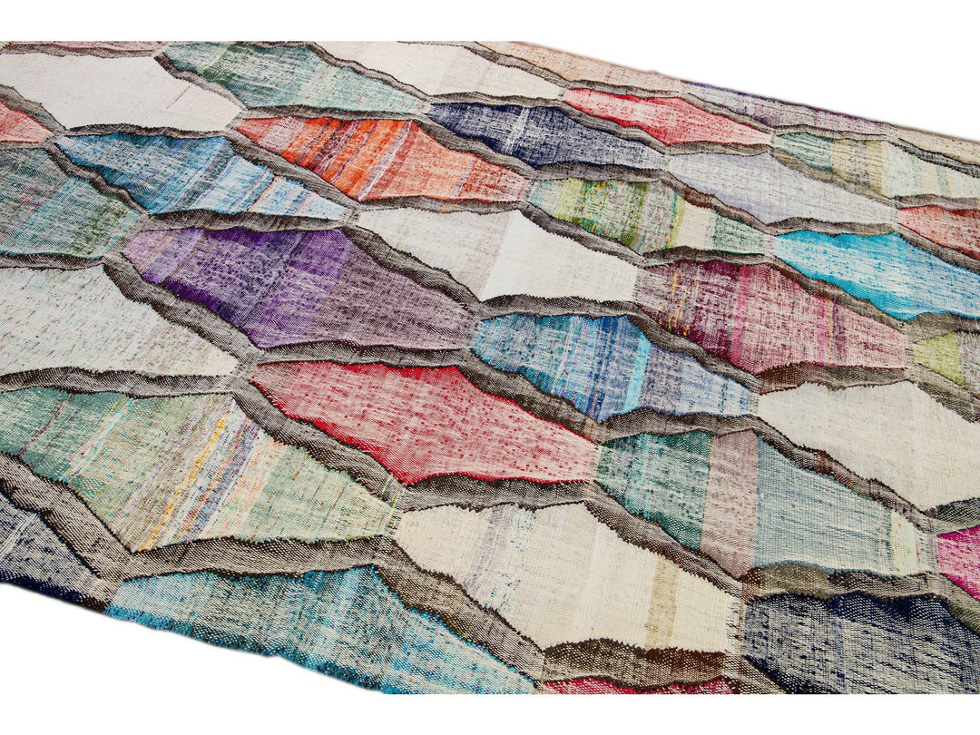 Modern Kilim Wool Rug 9 X 12