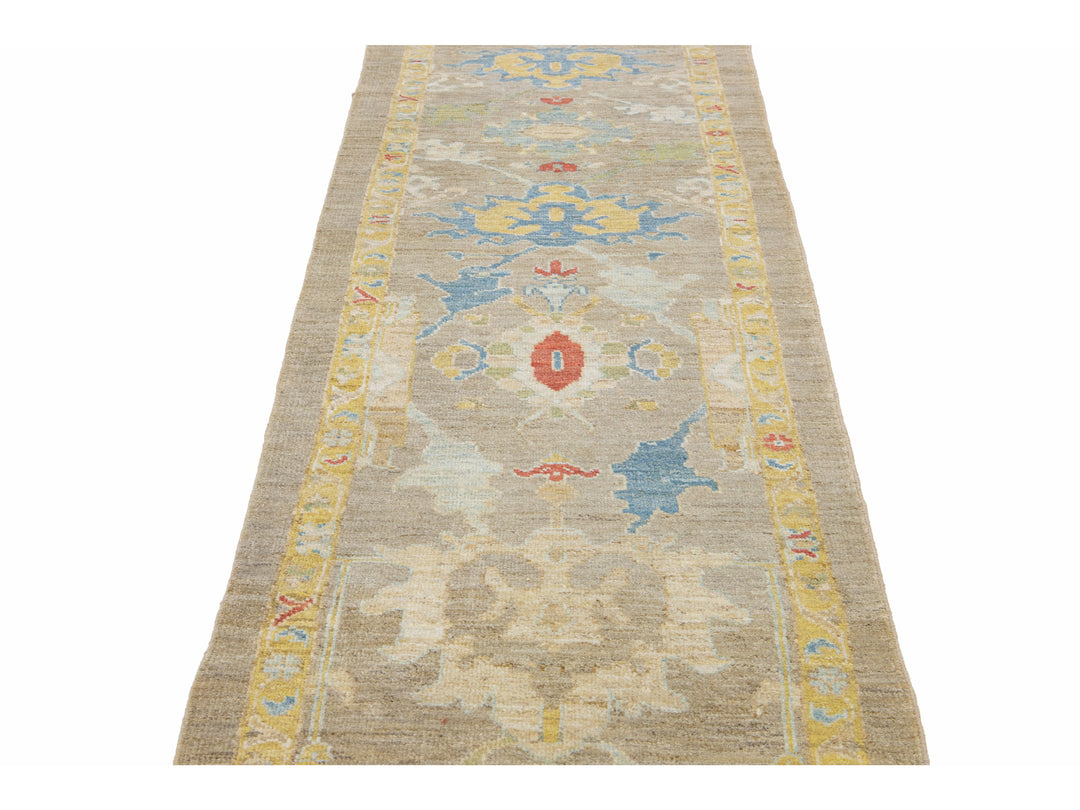 Modern Sultanabad Wool Runner 3 X 16