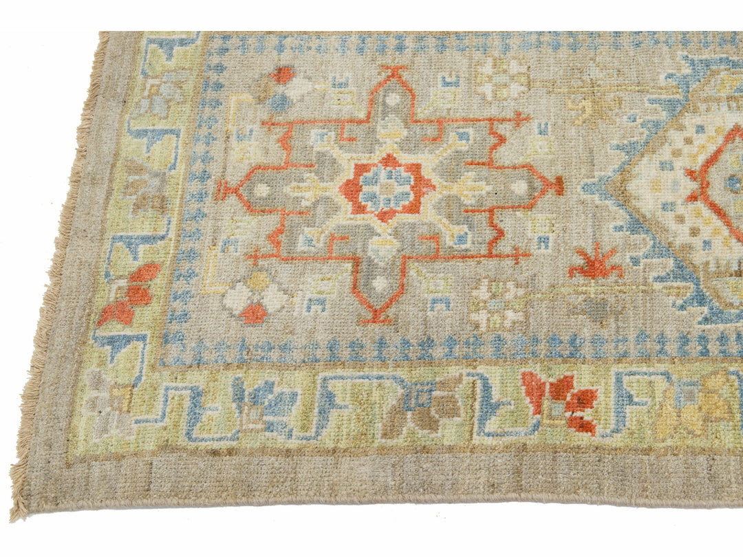 Modern Sultanabad Wool Runner 3 X 19