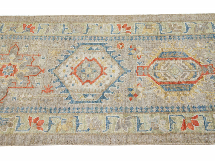 Modern Sultanabad Wool Runner 3 X 19