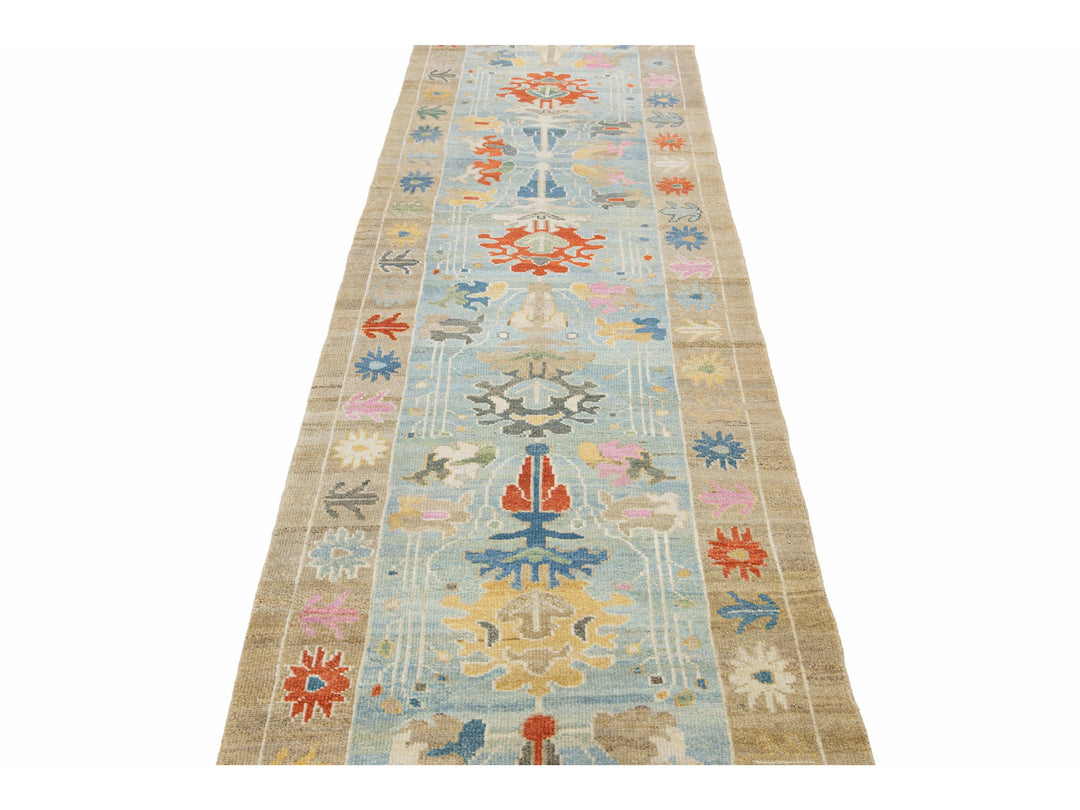 Modern Sultanabad Wool Runner 3 X 19