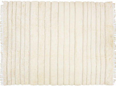 Modern Moroccan Style Handmade Beige Striped Wool Rug