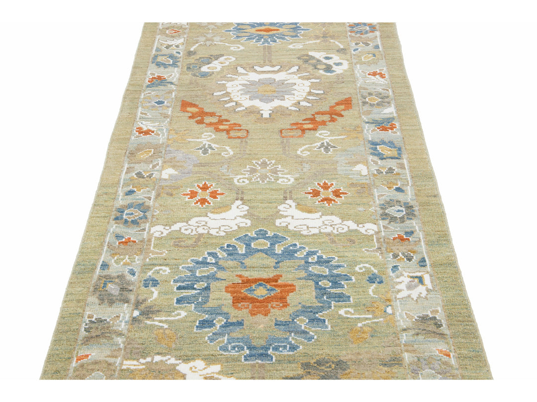 Modern Sultanabad Wool Runner 3 X 20