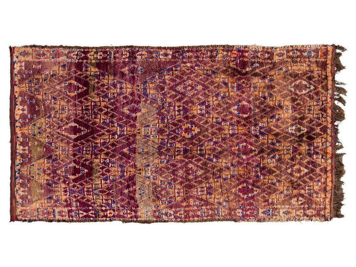 Vintage Purple Geometric Moroccan Rug 6 X 11