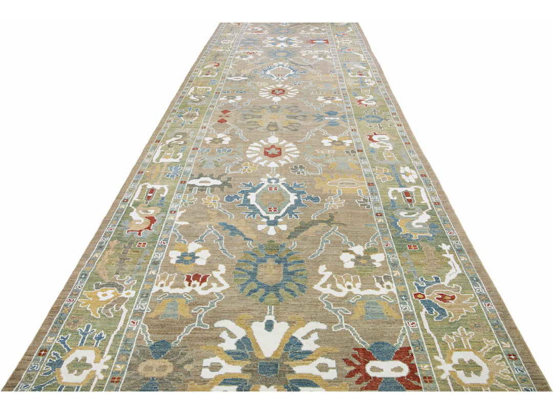 Modern Sultanabad Wool Runner 7 X 24