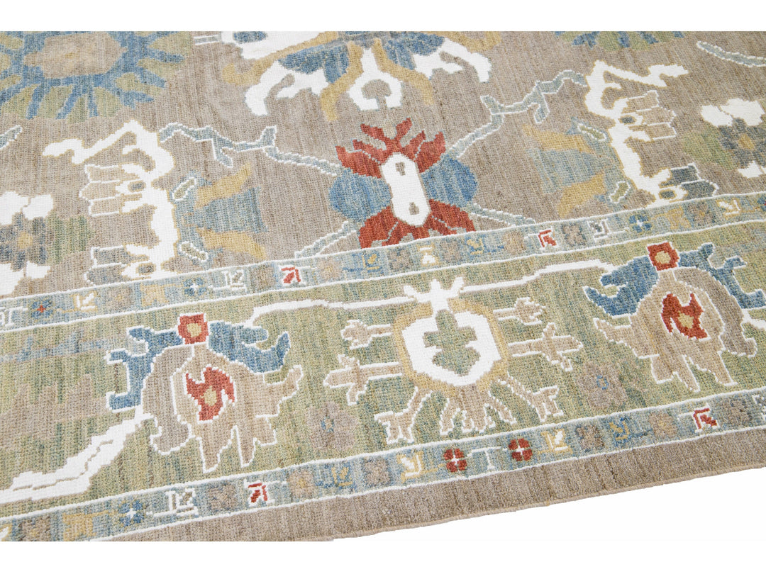 Modern Sultanabad Wool Runner 7 X 24