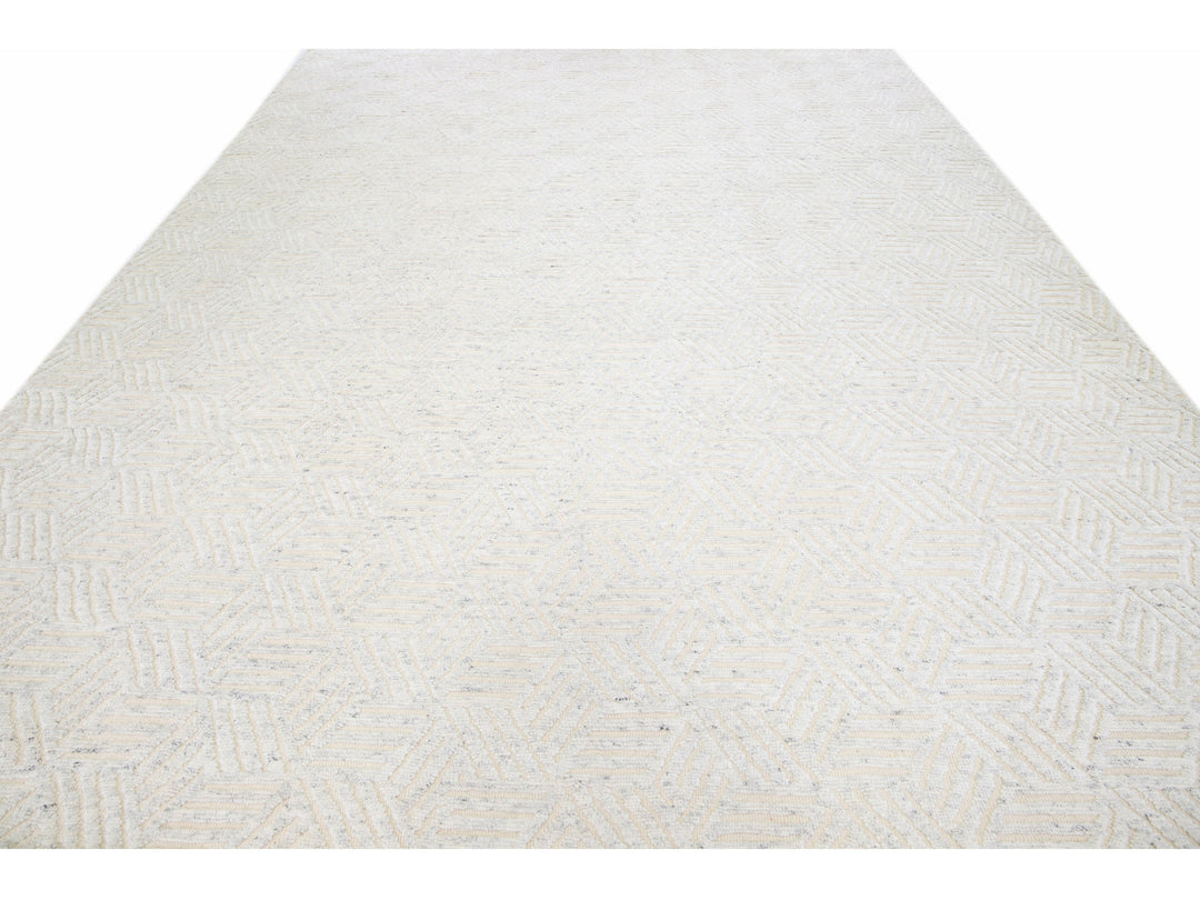 Modern Moroccan Wool Rug 10 X 14