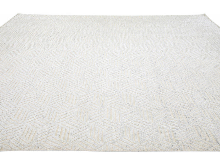 Modern Moroccan Wool Rug 10 X 14