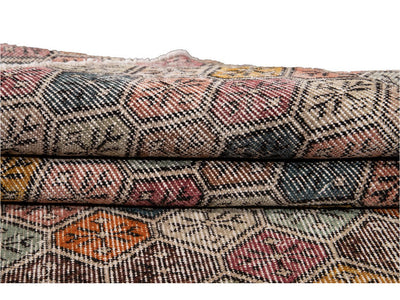 Vintage Turkish Scatter Wool Rug 4 X 6