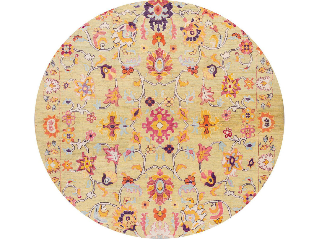 New Contemporary Oushak Colorful Wool Rug 12 X 16