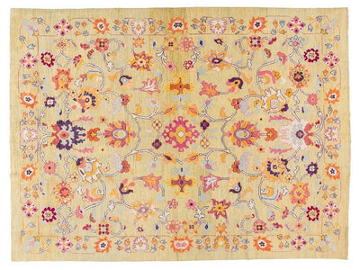 New Contemporary Oushak Colorful Wool Rug 12 X 16