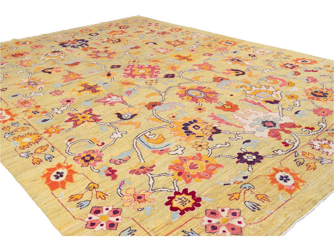 New Contemporary Oushak Colorful Wool Rug 12 X 16