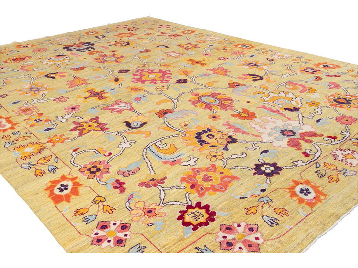New Contemporary Oushak Colorful Wool Rug 12 X 16