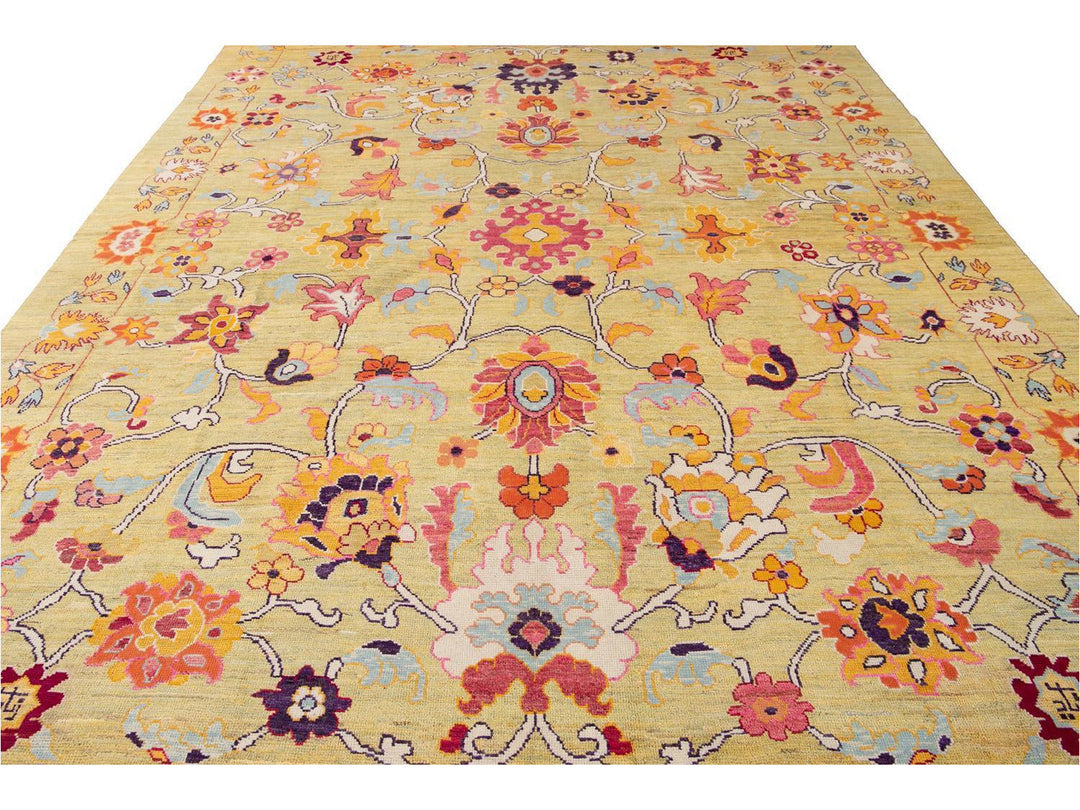 New Contemporary Oushak Colorful Wool Rug 12 X 16