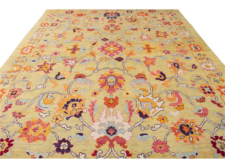New Contemporary Oushak Colorful Wool Rug 12 X 16