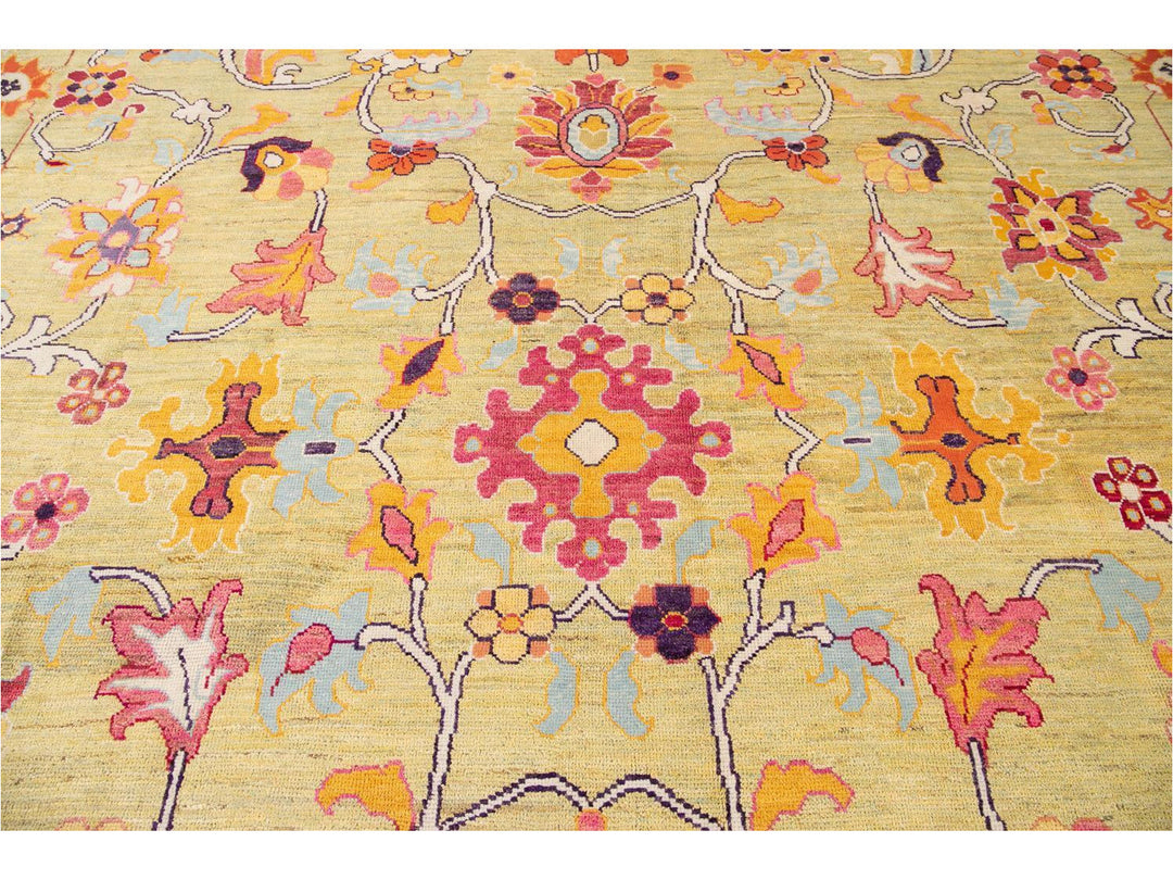New Contemporary Oushak Colorful Wool Rug 12 X 16