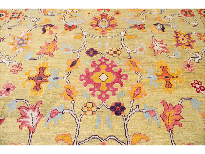 New Contemporary Oushak Colorful Wool Rug 12 X 16