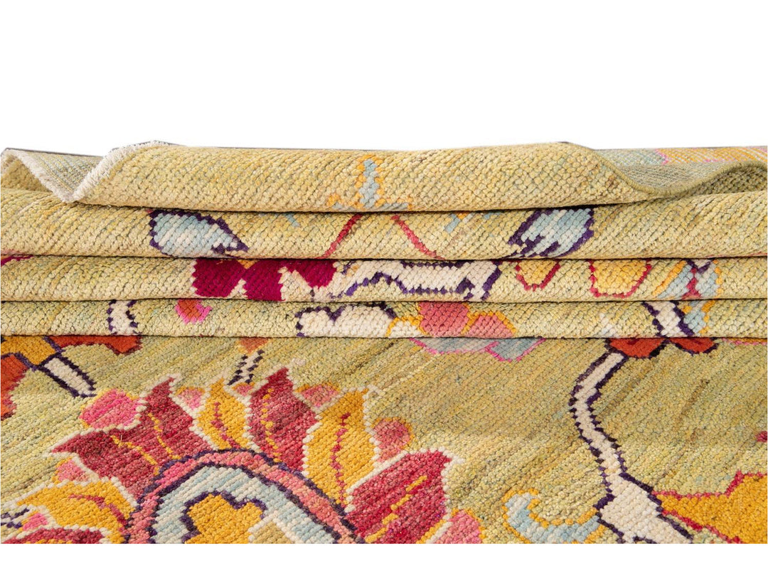 New Contemporary Oushak Colorful Wool Rug 12 X 16