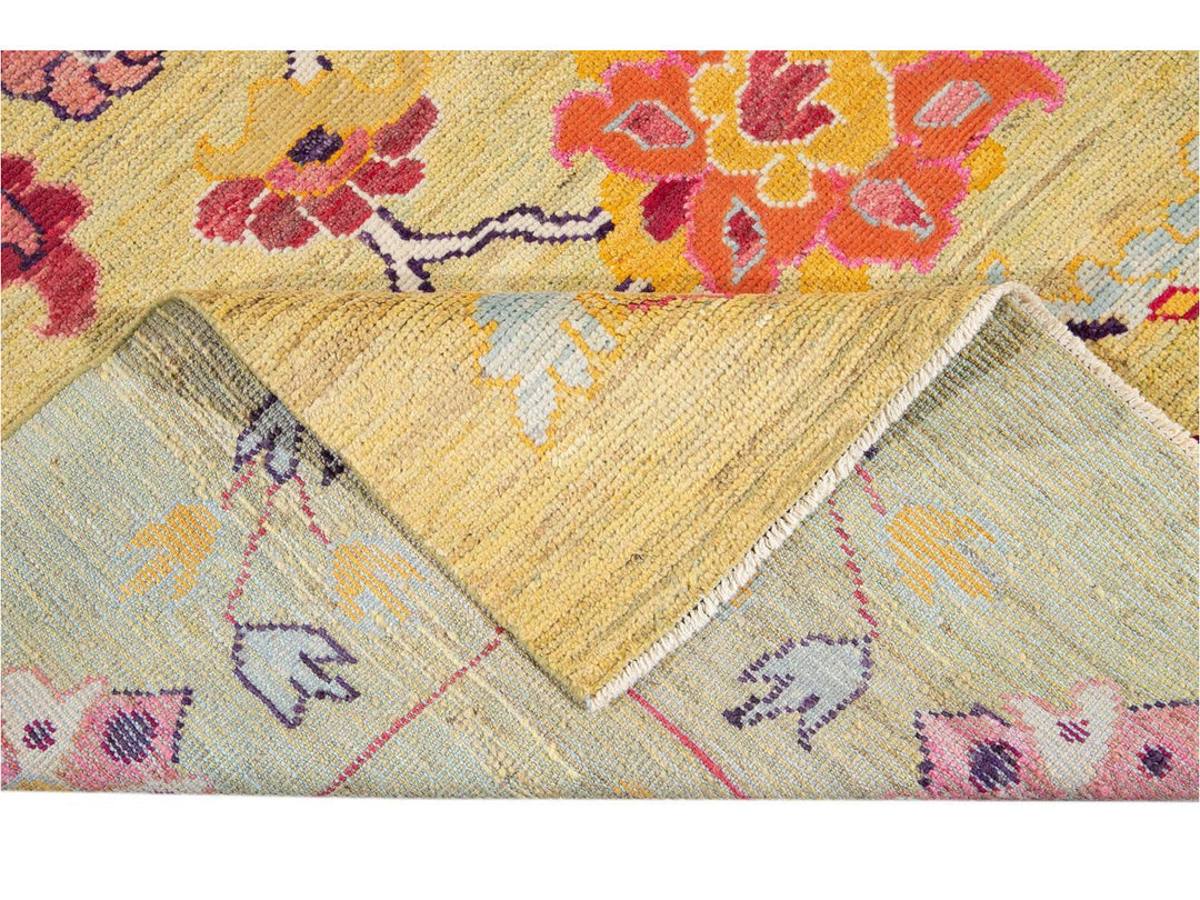 New Contemporary Oushak Colorful Wool Rug 12 X 16