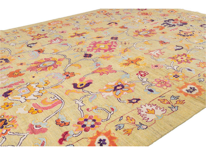 New Contemporary Oushak Colorful Wool Rug 12 X 16