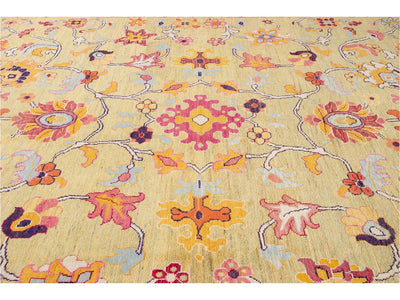 New Contemporary Oushak Colorful Wool Rug 12 X 16