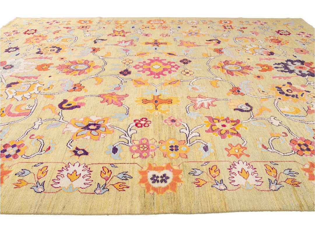 New Contemporary Oushak Colorful Wool Rug 12 X 16