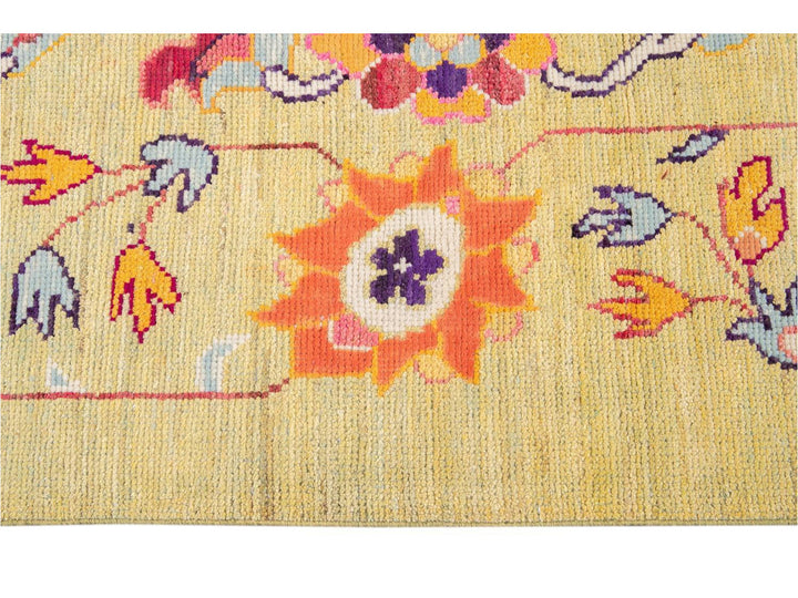 New Contemporary Oushak Colorful Wool Rug 12 X 16