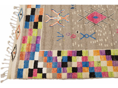 Modern Moroccan Wool Rug 9 X 13