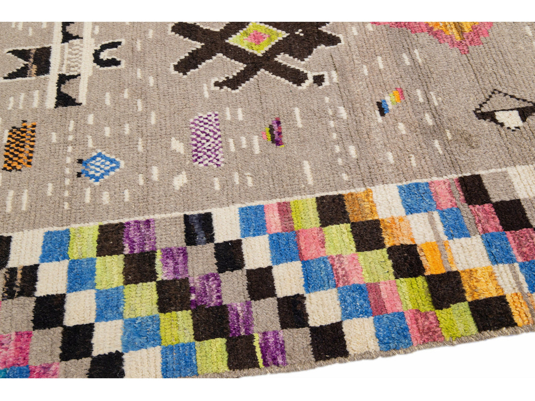 Modern Moroccan Wool Rug 9 X 13
