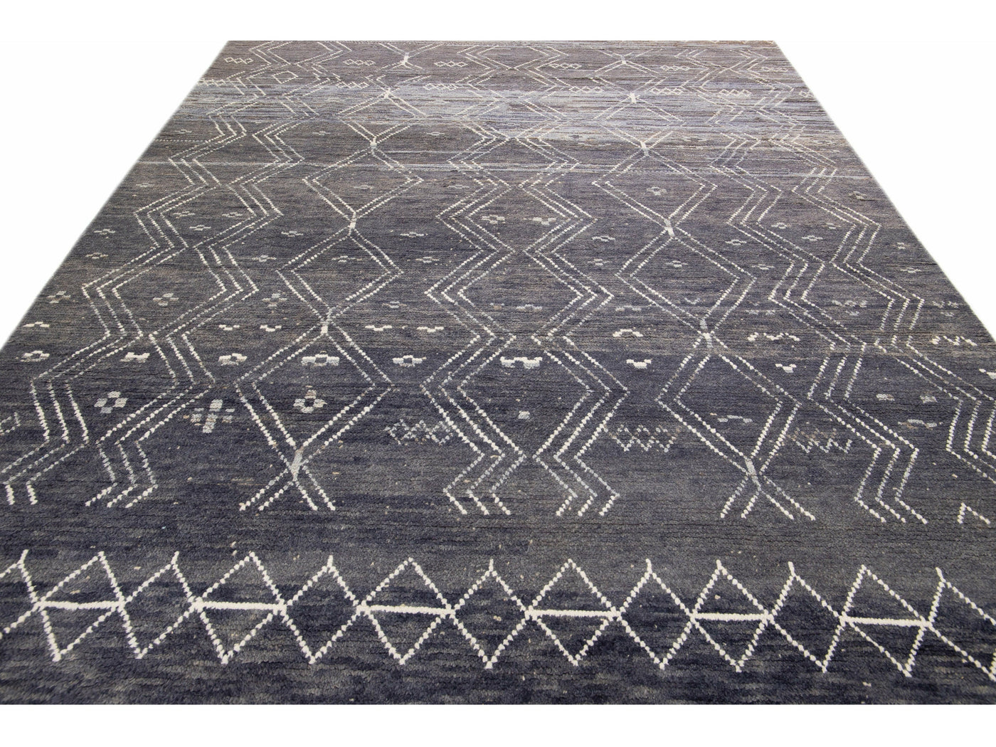 Modern Moroccan Wool Rug 9 X 13