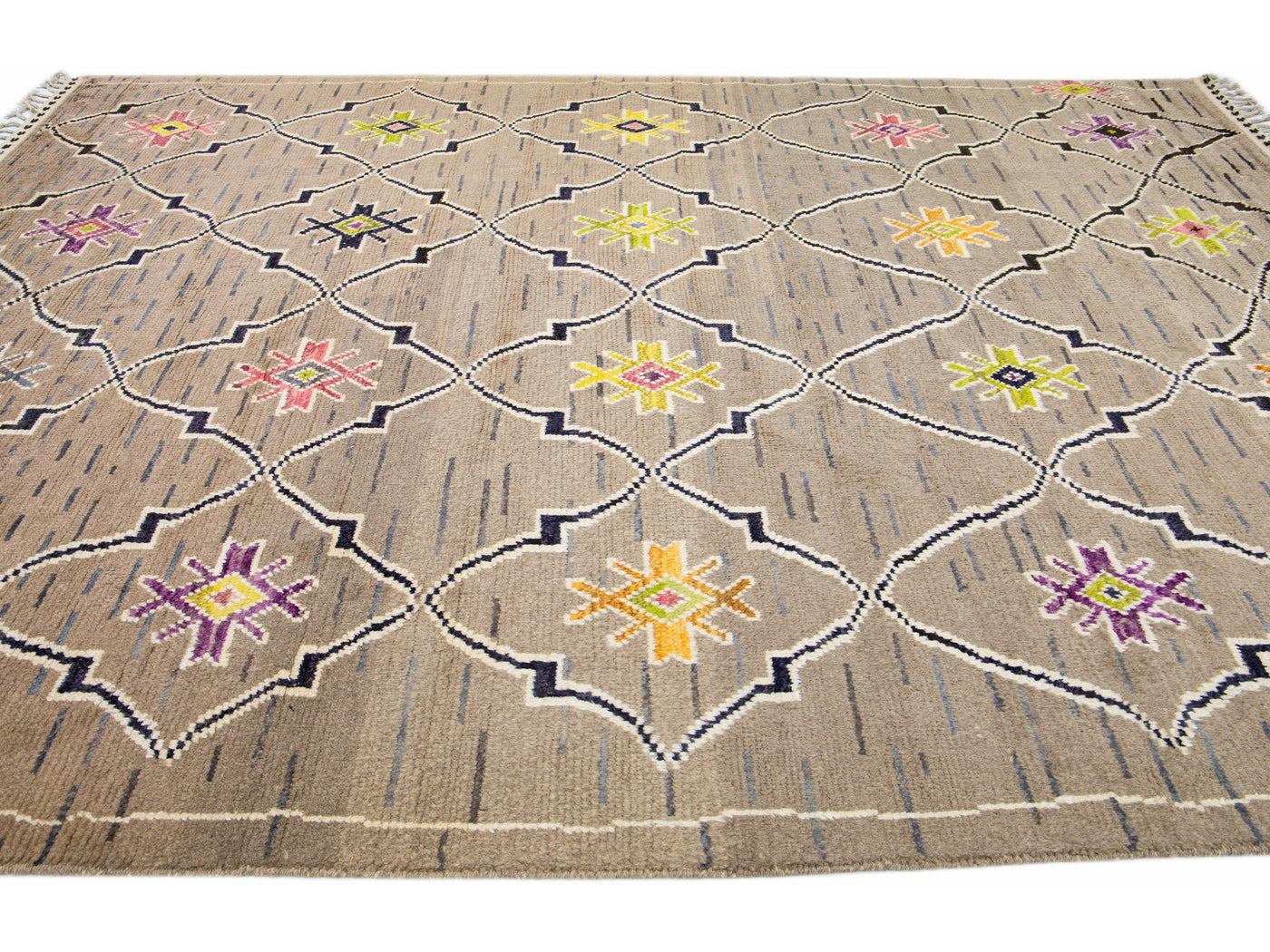 Modern Moroccan Wool Rug 9 X 13