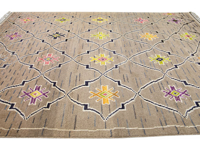 Modern Moroccan Wool Rug 9 X 13