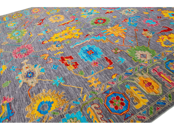 Modern Oushak Wool Rug 12 X 18