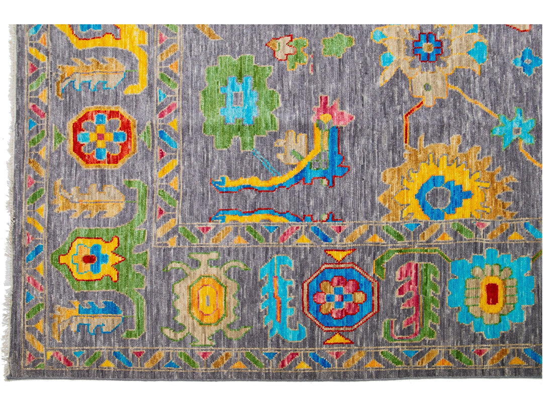 Modern Oushak Wool Rug 12 X 18