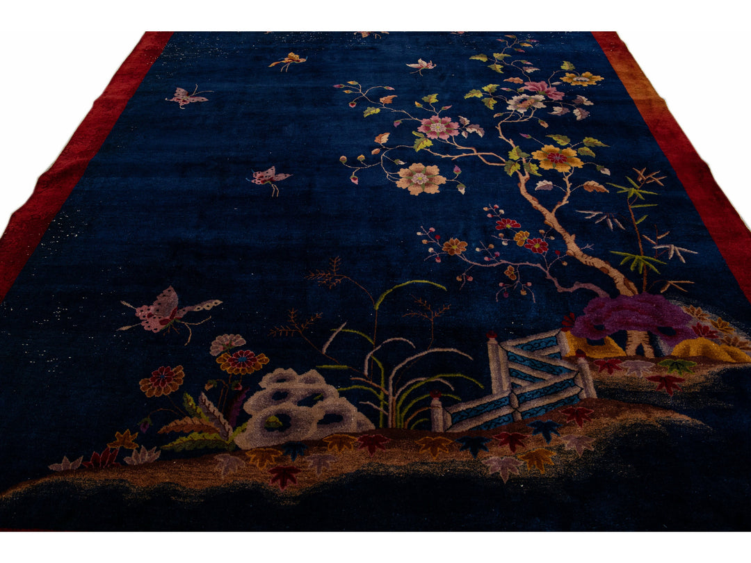Antique Art Deco Chinese Rug 9 X 12