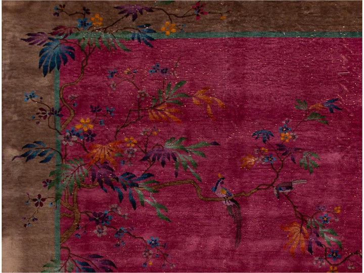 Antique Art Deco Chinese Wool Rug 9 X 12
