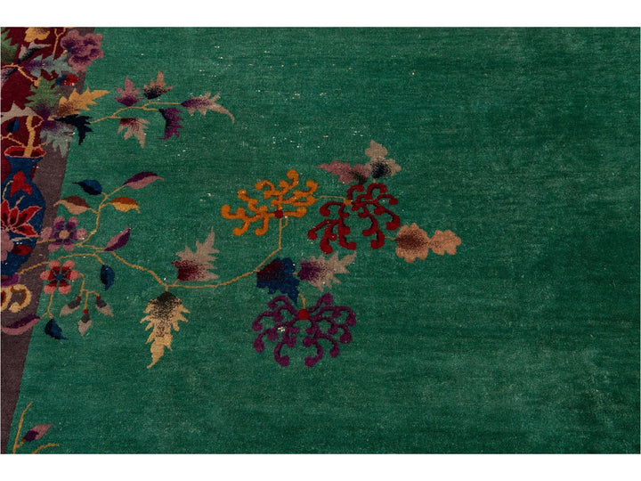 Antique Art Deco Chinese Wool Rug 9 X 12